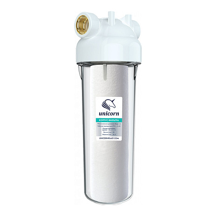 корпус 10" для холодной воды прозрачный, подключение 3/4" Unicorn KSBP 3/4