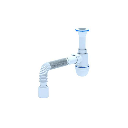 Сифон умыв/мойка бут лит/вып 1 1/4"x40 гофр 40х50 пласт/сет Варяг АНИ Пласт C5510