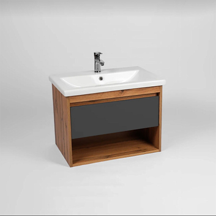 тумба Бостон (COMO 60/Адриана 60) 1 ящик подвесная, графит 43х56х50 без умывальника