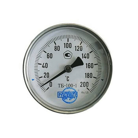 Термометр биметалл ТБ-100-1 160С Дк100 L=80 G1/2" осев Метер