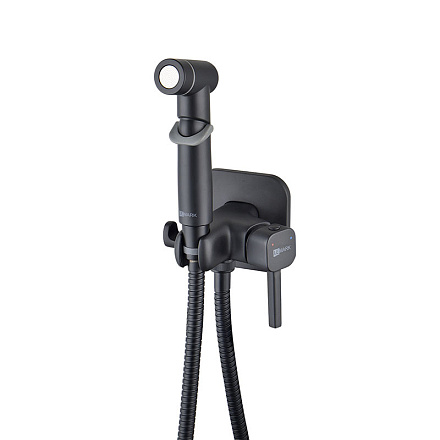 смеситель биде LEMARK Solo картридж 35мм, с гигиеническим душем, встраиваемый, черный LM7165BL