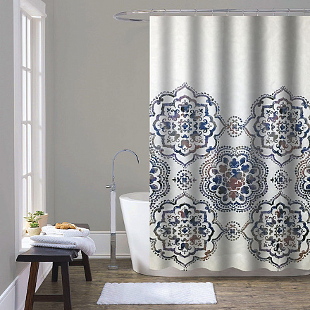 шторка д/в тканевая 180х200см "Цветочный орнамент" MZ-164