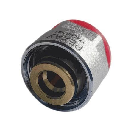 Соединитель PE-X хром обж Дн17х3/4" ЕК ВР THERM S Рехау 12506073002