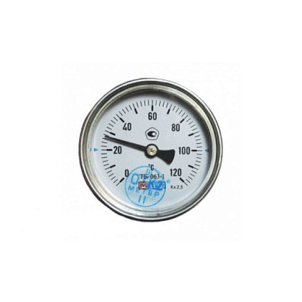 Термометр биметалл ТБ-063-1 200С Дк63 L=60 G1/2" осев Метер