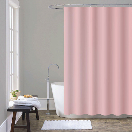 шторка для ванны PEVA однотонная 180х200см розовая MZ-400
