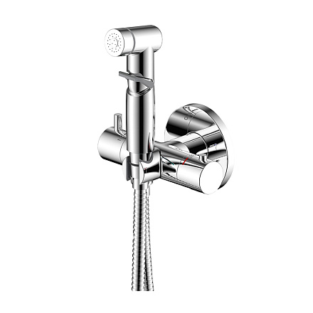 смеситель биде ROSSINKA термостат. картридж 25мм с гиеническим душем, X25-58