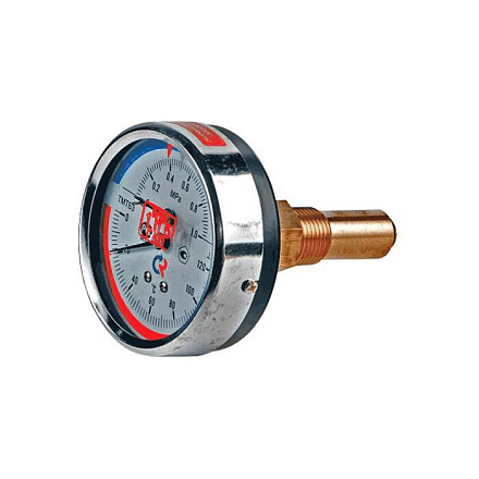 Термоманометр осев ТМТБ-41Т.1 120С 0-0, 6МПа Дк100 G1/2" L=46мм Росма 00000002309