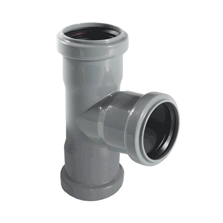 Тройник PP-H 3х-раст сер б/н Дн50х50х87гр в/к РосТурПласт 36530