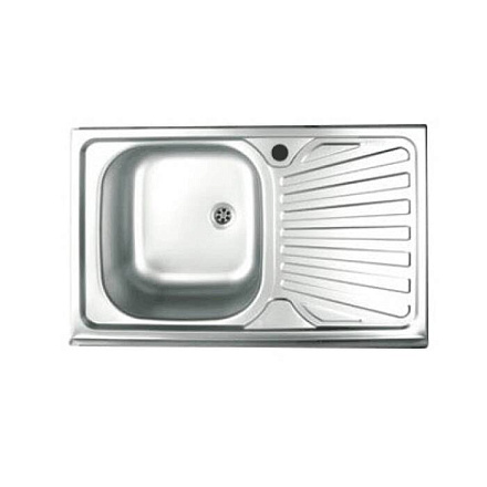 Мойка нерж AISI 430 накладн 800х500 0, 4мм лев б/сиф 1 1/2 TRIO 80х50