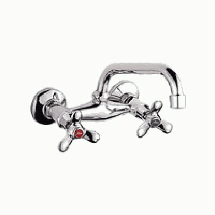 смеситель настенный LEDEME верхний излив крест керамика, цинк L4712