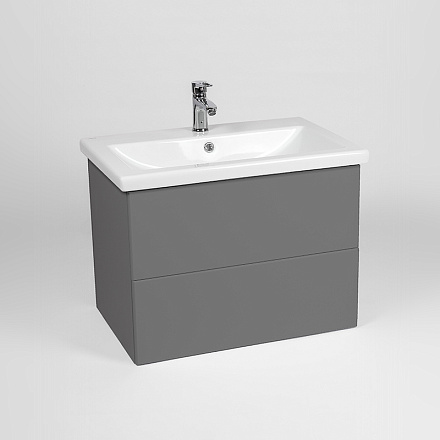 тумба София (COMO 70/Адриана 70) 2 ящика подвесная, графит 42, 5х65, 5х50 без умывальника