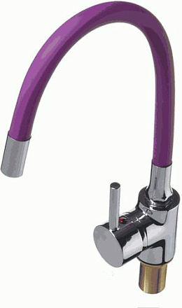 смеситель кухня Expromt Kitchen/Кухня Про картридж 40мм, гиб.изл., purple Ex125.4-11 лат.(б/подв)