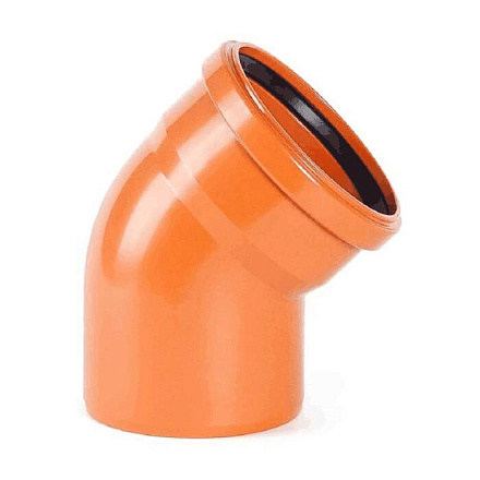 Отвод НПВХ кор б/н Дн110х15гр в/к Хемкор 2491211