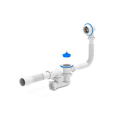 Сифон д/ванны рег проб 1 1/2"x40 гофр 40х50 пласт/сетка Варяг АНИ Пласт C6255