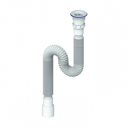 Сифон умыв гофр 1 1/2"x40/50 L=370-1200мм пласт/сет Unicorn D230P