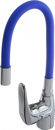 смеситель кухня MELODIA Ostessa/Остерия картридж д.40мм гибкий излив синий MDV40615Blue