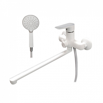 смеситель ванна MELODIA Rumba/Румба белый картридж д.35мм длинный излив MDV35341wt