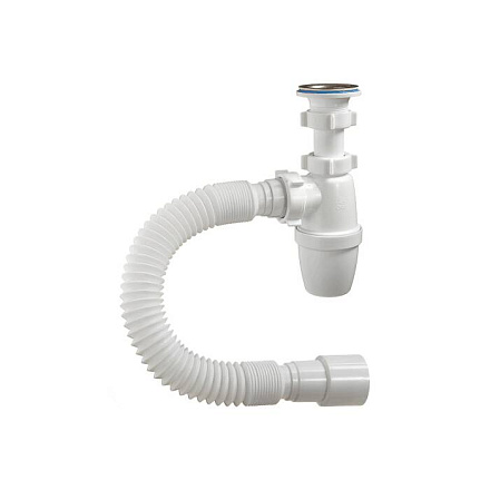 Сифон умыв бут 1 1/4"x40 гофр 40х40/50 нерж/сетка Орио А-3202