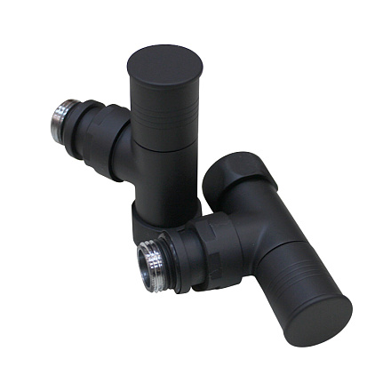 кран для полотенцесушителя угловой 3/4"*1/2" в/н круглая ручка черный мат (пара) MELODIA MKP21027Cbk