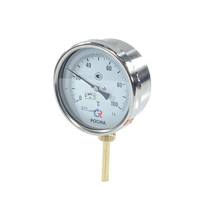 Термометр биметалл БТ-52.211 100С Дк100 L=64 G1/2" рад Росма 00000002633
