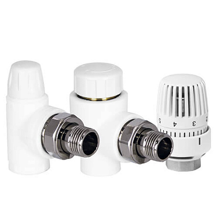 Комплект ТЕВО №4 3/4 (Терм.угл.с колпачком 25x3/4, кл.запорный угл. 25x3/4, терм. головка) (1/17)