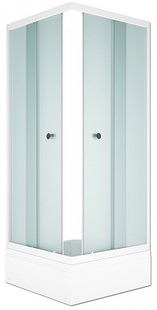уголок душевой Square/Квадрат 90х90х175 стекло мат.4мм, бел.профиль MELODIA