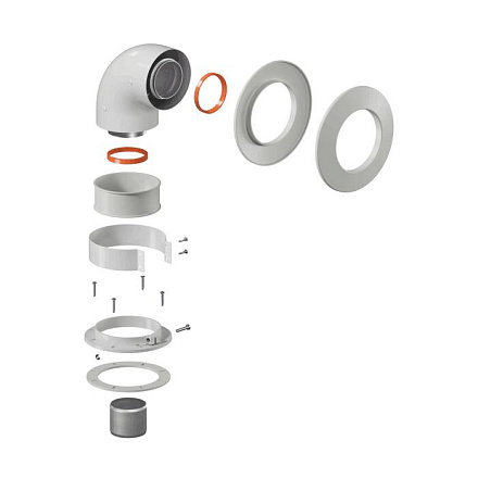 Отвод коаксиал универ 60/100мм 90гр KRATS K-01