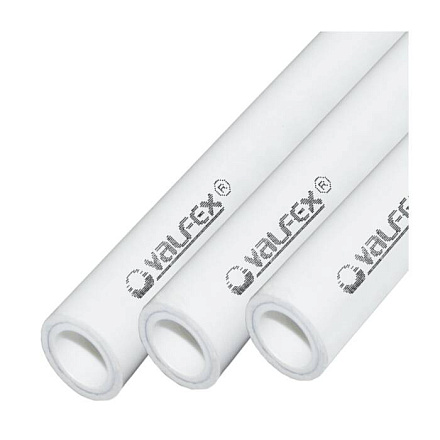 Труба PP-R бел арм алюм Дн20х3, 4 Ру25 SDR6 90С 4м VALFEX 10104020