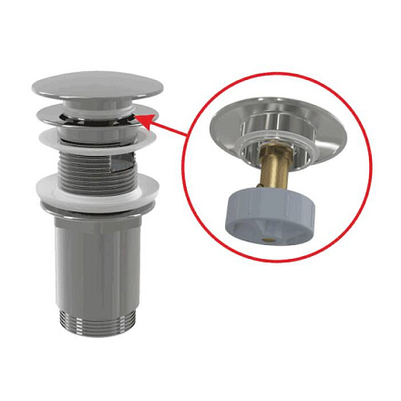 Клапан донный умыв с/пер 1 1/4" лат L=69мм хром Alca A392C