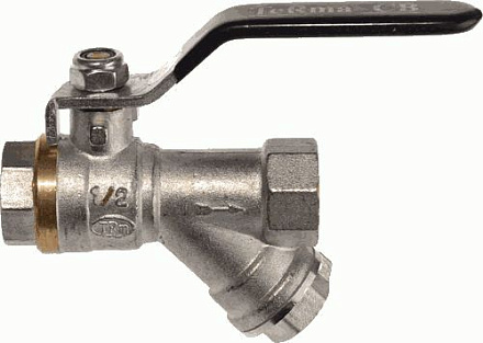 кран шаровой с фильтром TeRma CB 1/2" в/в ручка 30237