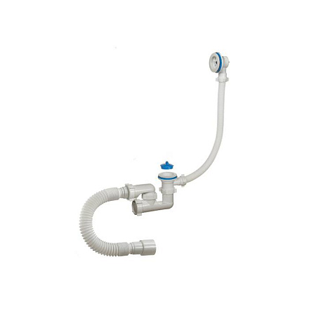 Сифон д/ванны рег проб 1 1/2"x40 гофр 40х40/50 пласт/сетка Орио А-60089