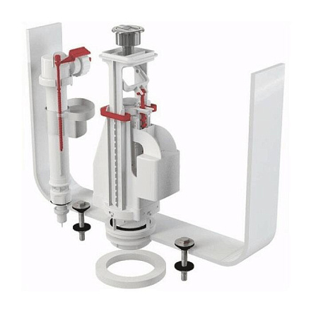 Арматура д/бачка набор 3/8" пл/ш н/под хр кноп 2реж Alca SA08S 3/8" CHROM