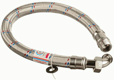 подводка для воды гибкая Гигант нерж. 80см в/н 1" TР угловая