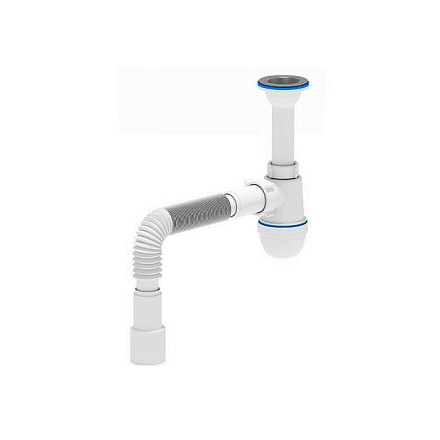 Сифон умыв/мойка бут лит/вып 1 1/2"x40 гофр 40х50 нерж/сет АНИ Пласт C0515