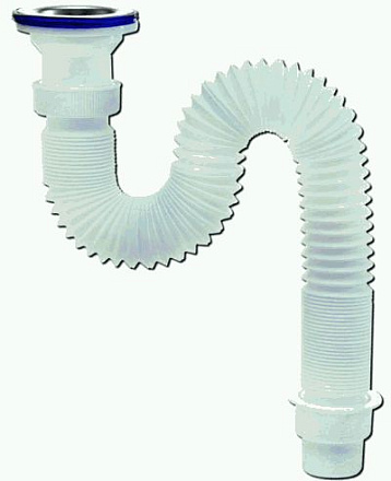 сифон д/мойки гофрированный VIR Элит 1.1/2"х40/50 с нерж. чашкой д.70мм, 900мм  арт.631