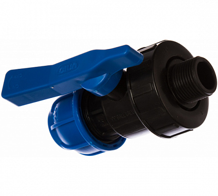 Кран шаравой ПНД компрессионный НР 25x3/4 Pro-Aqua /