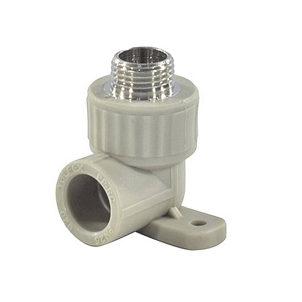 Угольник PP-R сер комб Дн20х1/2" НР с креплением VALFEX 10121020Г