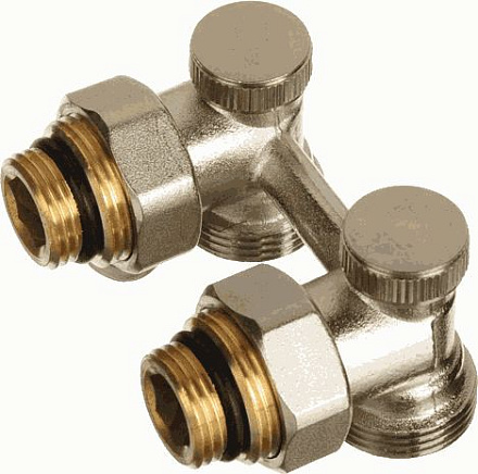 узел для нижнего подключения стального радиатора вентильный 3/4"*1/2" угловой TeRma (33978)