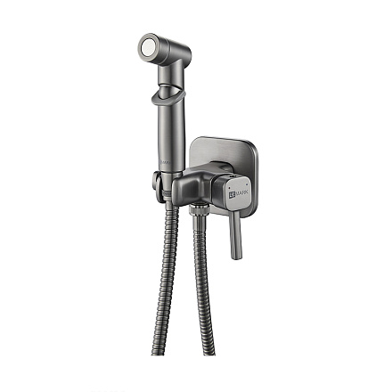 смеситель биде LEMARK Solo картридж 25мм, с гигиеническим душем, встраиваемый, графит LM7165GM