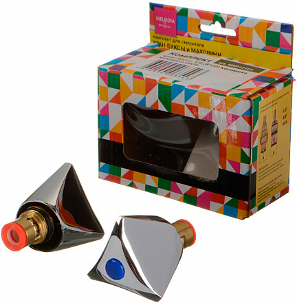 комплект для смесителя (маховик Lucia + кран-букса 1/2" 8*20 кер.) по 2шт MELODIA MKP12103C