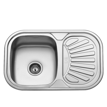 мойка нерж.врез. LEDEME 750*490*180 (0, 8мм) выпуск 3 1/2" левая чаша ДЕКОР L67549-L