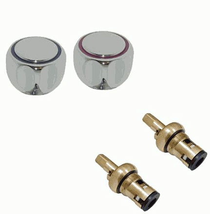 комплект для смесителя (маховик Примула пласт.прозр. + кран-букса кер.) по 2шт