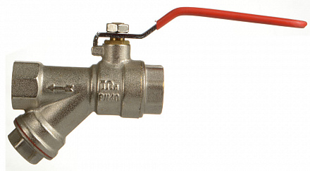 кран шаровой с фильтром TeRma RED 1/2" в/в ручка 31018