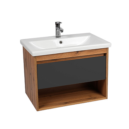 тумба Бостон (COMO 50) 1 ящик подвесная, графит 38х46х50 без умывальника