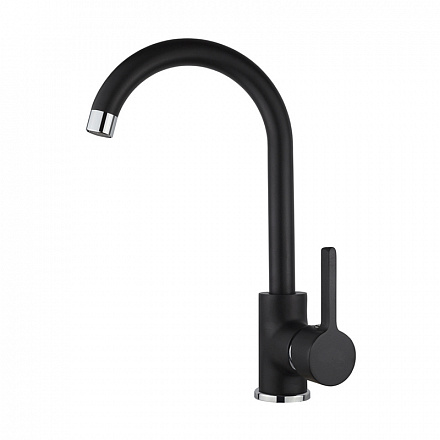 смеситель кухня MELODIA Ostessa/Остерия картридж д.35мм высокий излив черный MDV35116bk