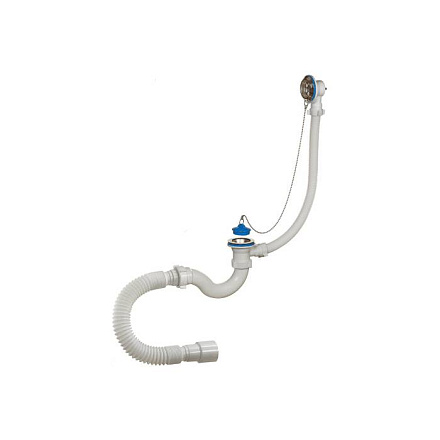 Сифон д/ванны труб проб/цеп 1 1/2"x40 гофр 40х40/50 нерж/сетка Орио А-40089