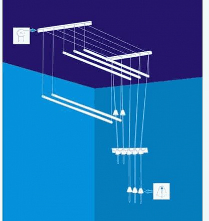 сушилка д/белья "ЛИАНА" потолочная  (1.3м.)