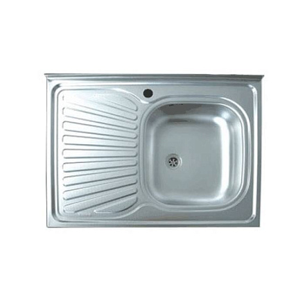 Мойка нерж AISI 430 накладн 800х600 0, 4мм прав б/сиф 1 1/2 TRIO 80х60