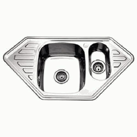 мойка нерж.врез. LEDEME 950*500*180 (0, 8мм) выпуск 3 1/2" ДВОЙНАЯ ДЕКОР L69550B 