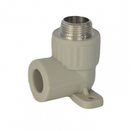 Угольник PP-R сер комб Дн25х3/4" НР с креплением VALFEX 10121125Г